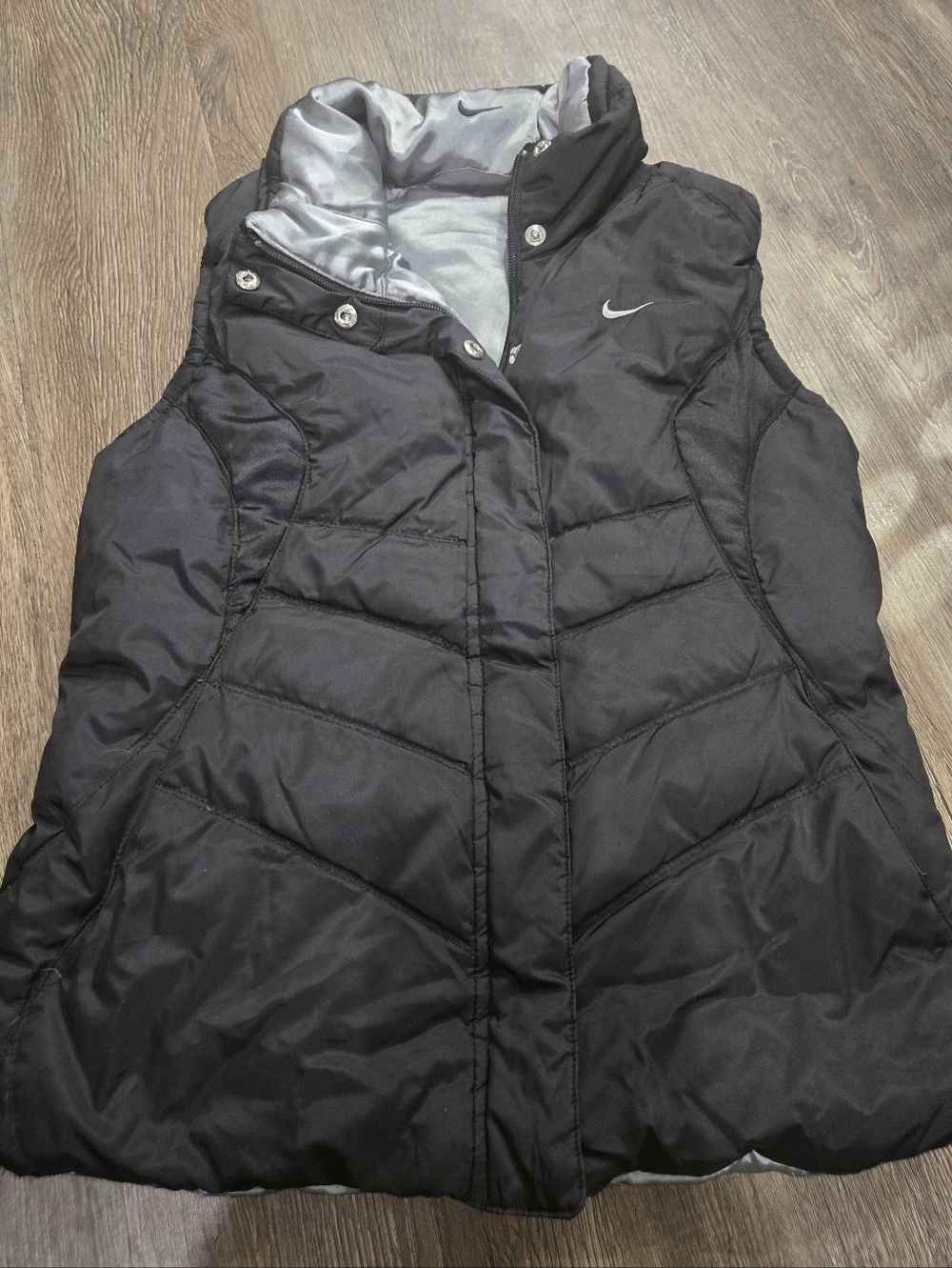 Nike Black Quilted Reversible Puffer Vest